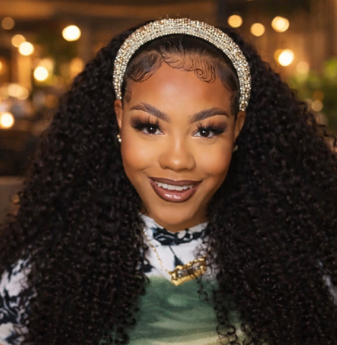 Kinky Curly Throw-On Headband Wig