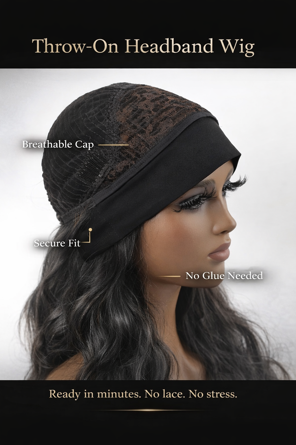 Throw-On Body Wave Headband Wig