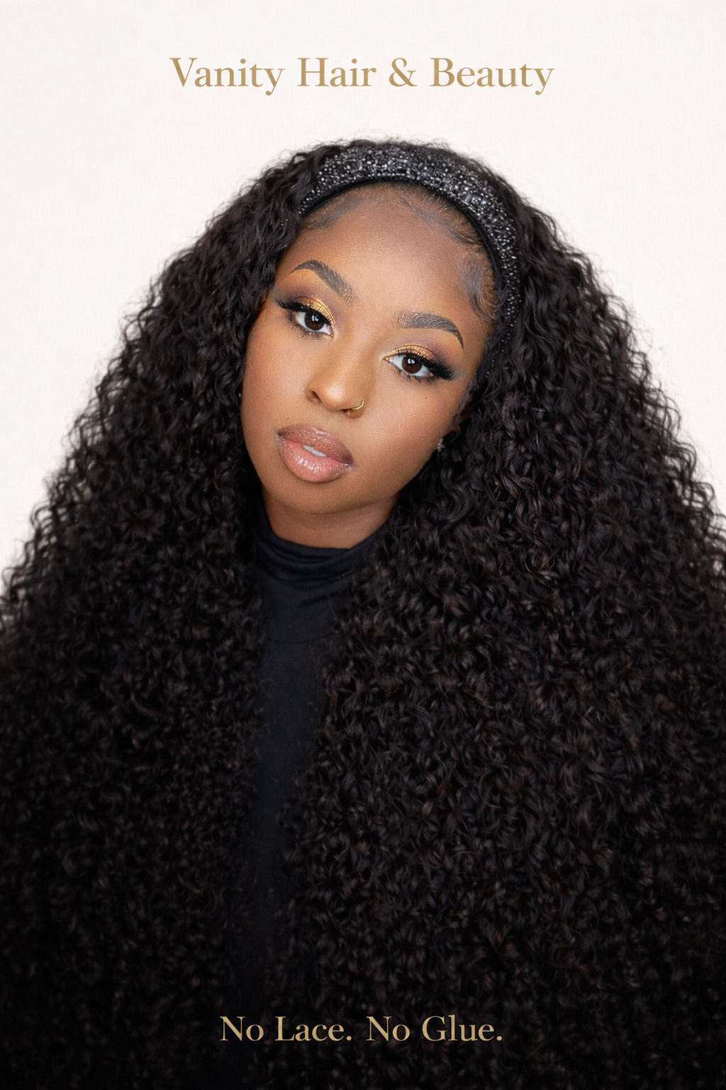 Kinky Curly Throw-On Headband Wig