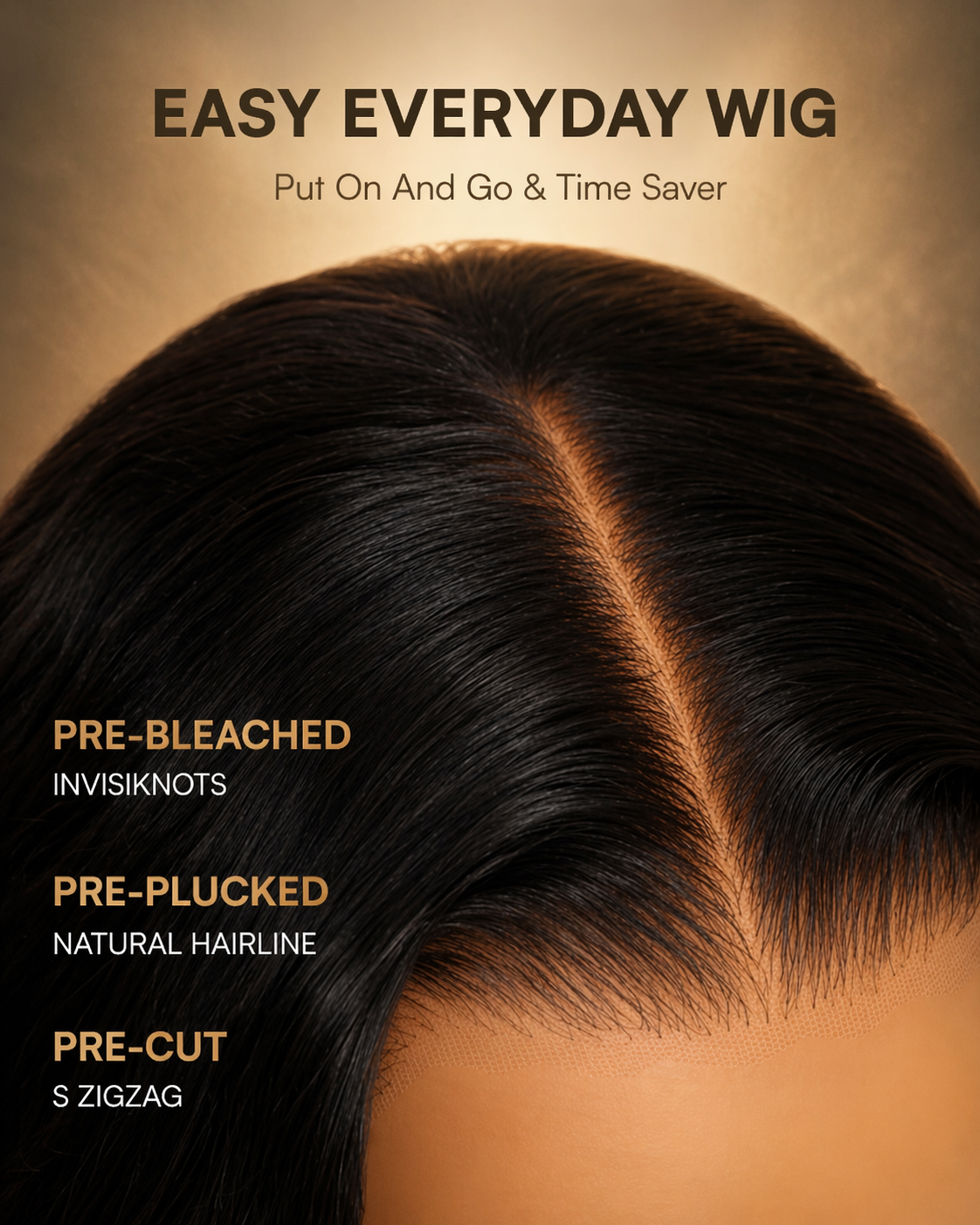Golden Brown Water Wave 7x5 Glueless Lace Wig