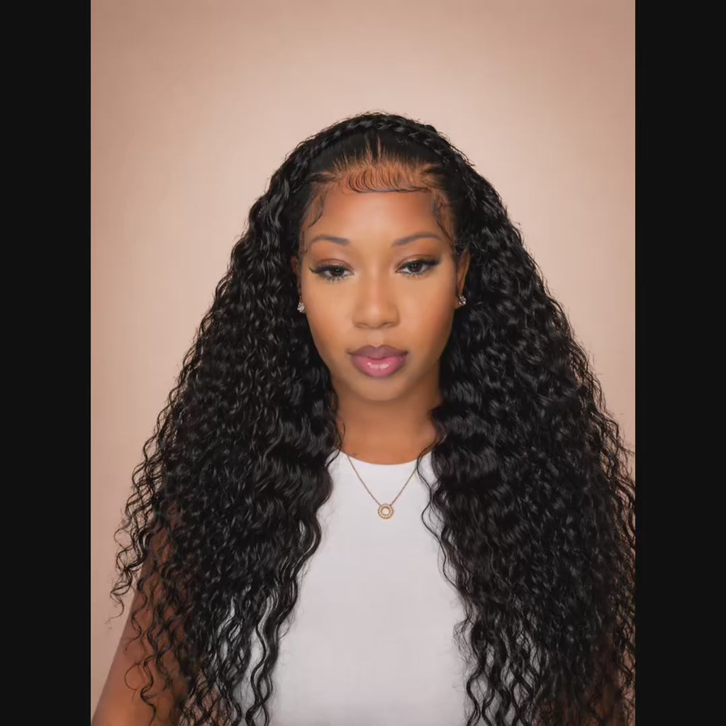 Pre-Braided Deep Wave HD Lace Wig – Pre-Plucked & Ready to Wear(13x4)